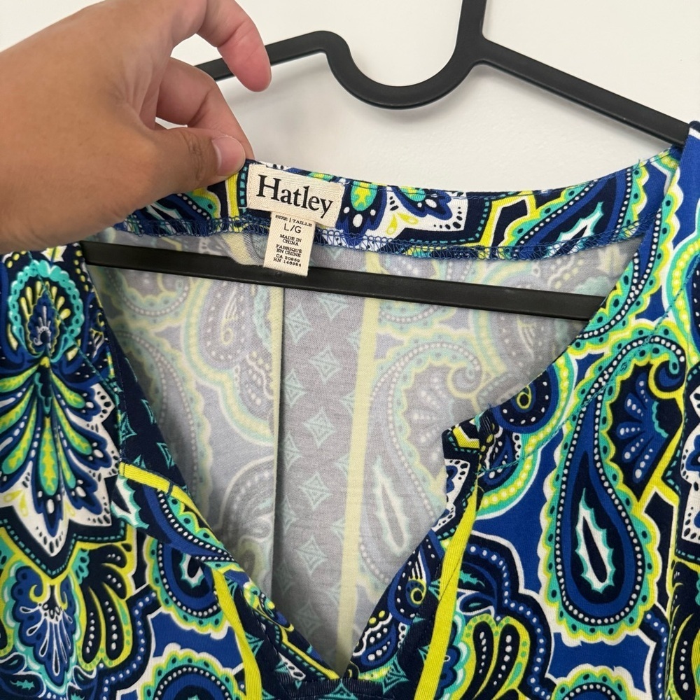 Hatley Blue Resort Wear Sundress with Bishop Sleeves - Picture 3 of 6